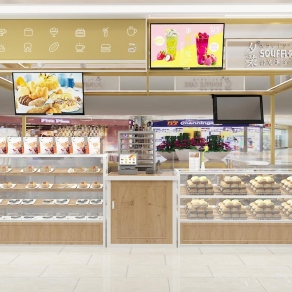 现代甜品面包店3D模型下载